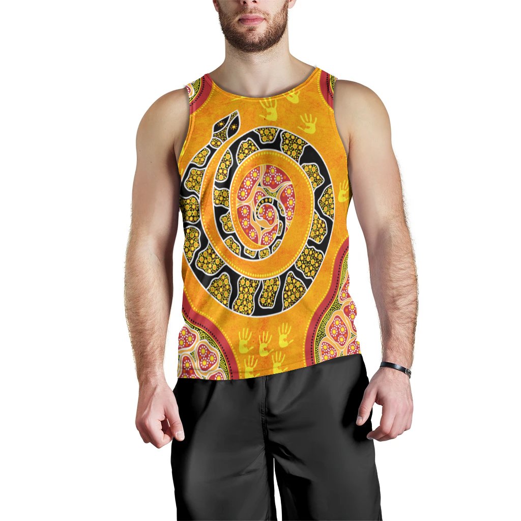 Men Tank Top - Aboriginal Unique Style Snake Orange Color 2021 - Vibe Hoodie Shop