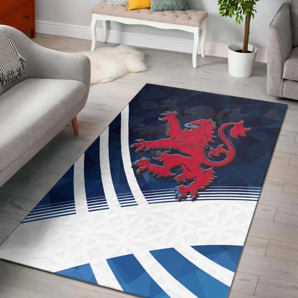 Scotland Celtic Area Rug - Scottish Flag Lion Polygon Style - Vibe Hoodie Shop