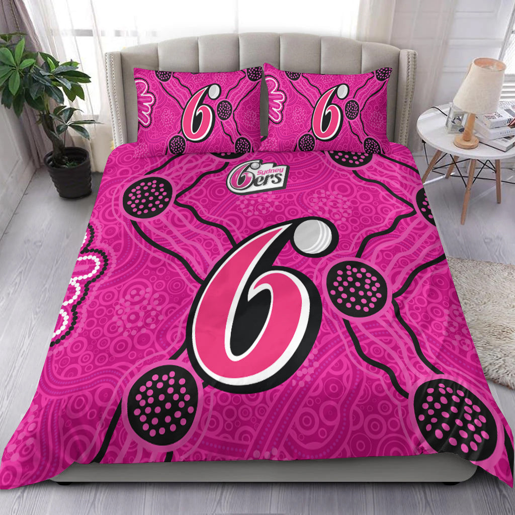 Sydney Sixers Bedding Set - Aboriginal Dot Painting - - Vibe Hoodie Shop