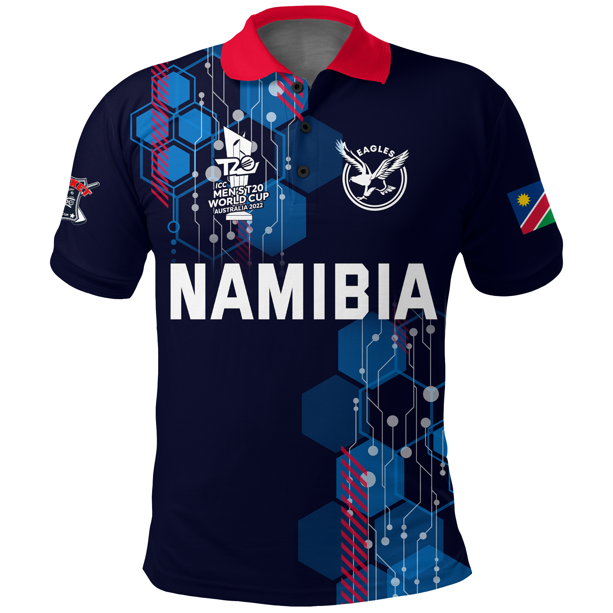 Namibia Cricket Eagles T20 World Cup Men's Polo Shirt - - Vibe Hoodie Shop