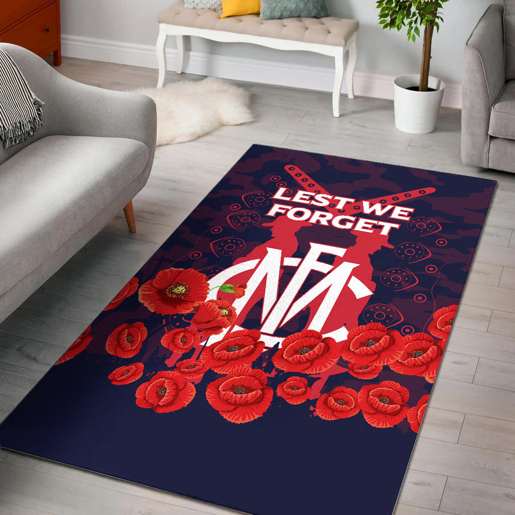 Melbourne Demons ANZAC Day Indigenous Art Area Rug - - Vibe Hoodie Shop