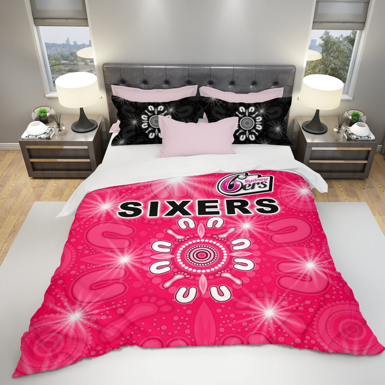 Sydney Sixers Cricket Mix Aboriginal Bedding Set - LT20 - Vibe Hoodie Shop