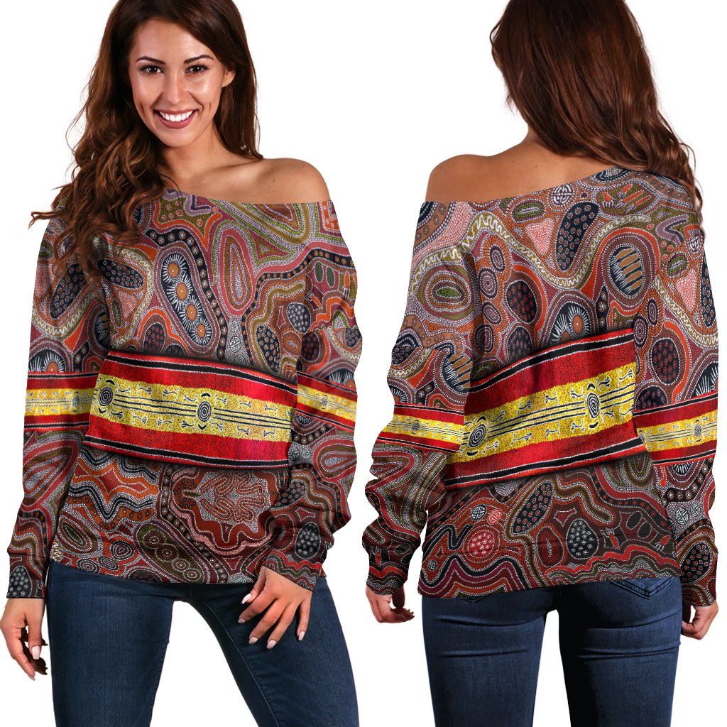 Off Shoulder Sweater - Aboriginal Unique Style 2021 - Vibe Hoodie Shop