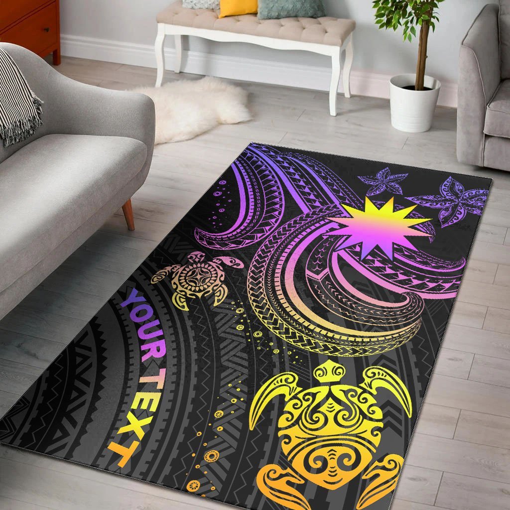 Nauru Custom Personalised Area Rug - Pink Turtle - Vibe Hoodie Shop