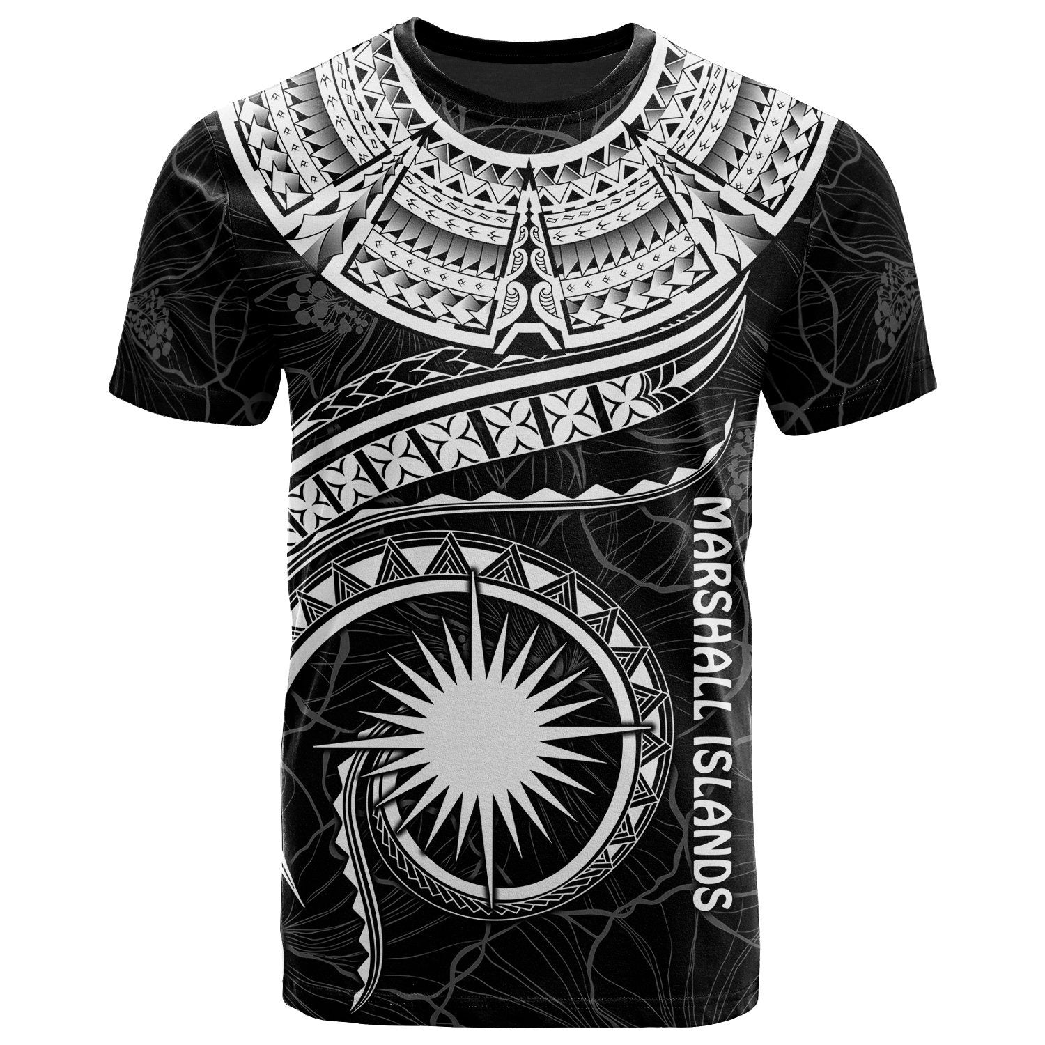 Marshall Islands Polynesian T shirt - Marshall Islands Waves (White) - Vibe Hoodie Shop