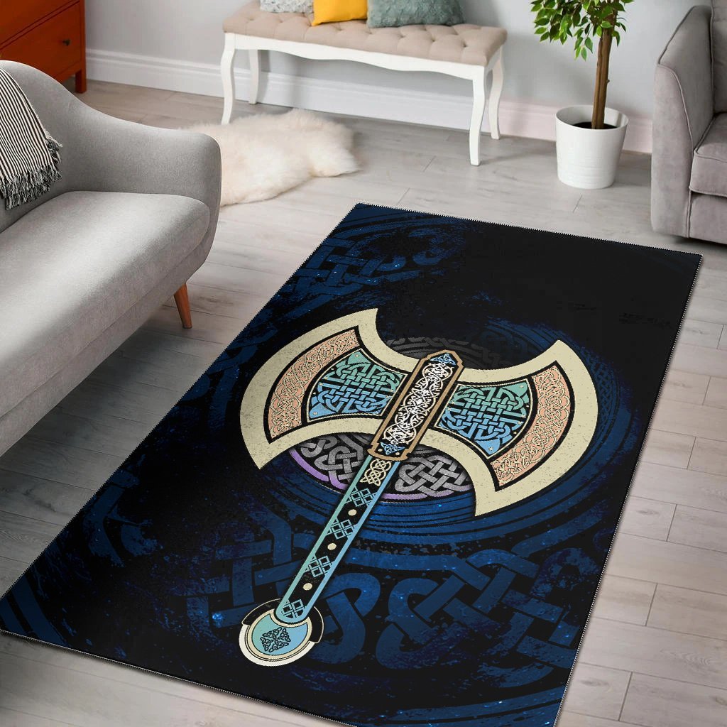 Celtic Knotwork Labrys Area Rug - Vibe Hoodie Shop