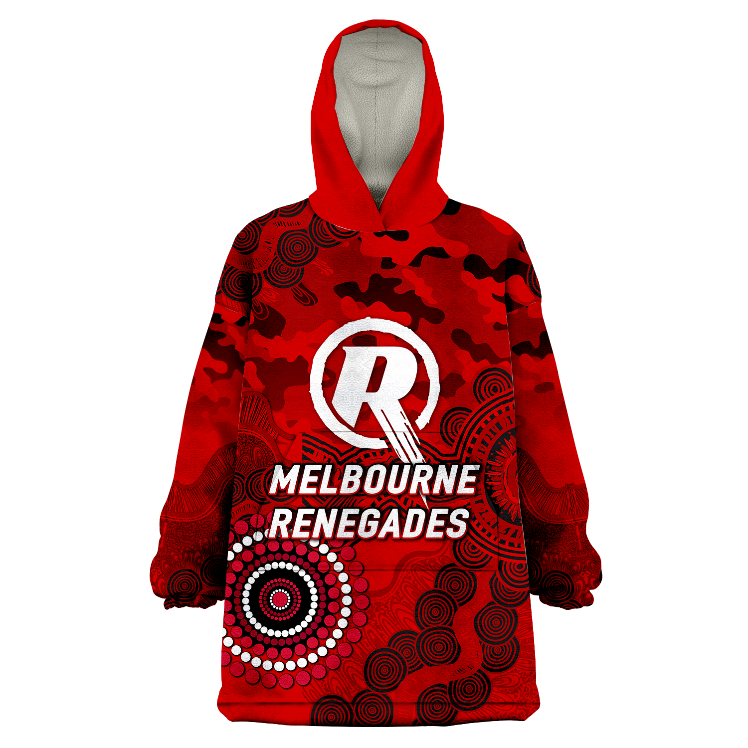 (Custom Personalised) Melbourne Renegades ANZAC Day Aboriginal Wearable Blanket Hoodie - - Vibe Hoodie Shop