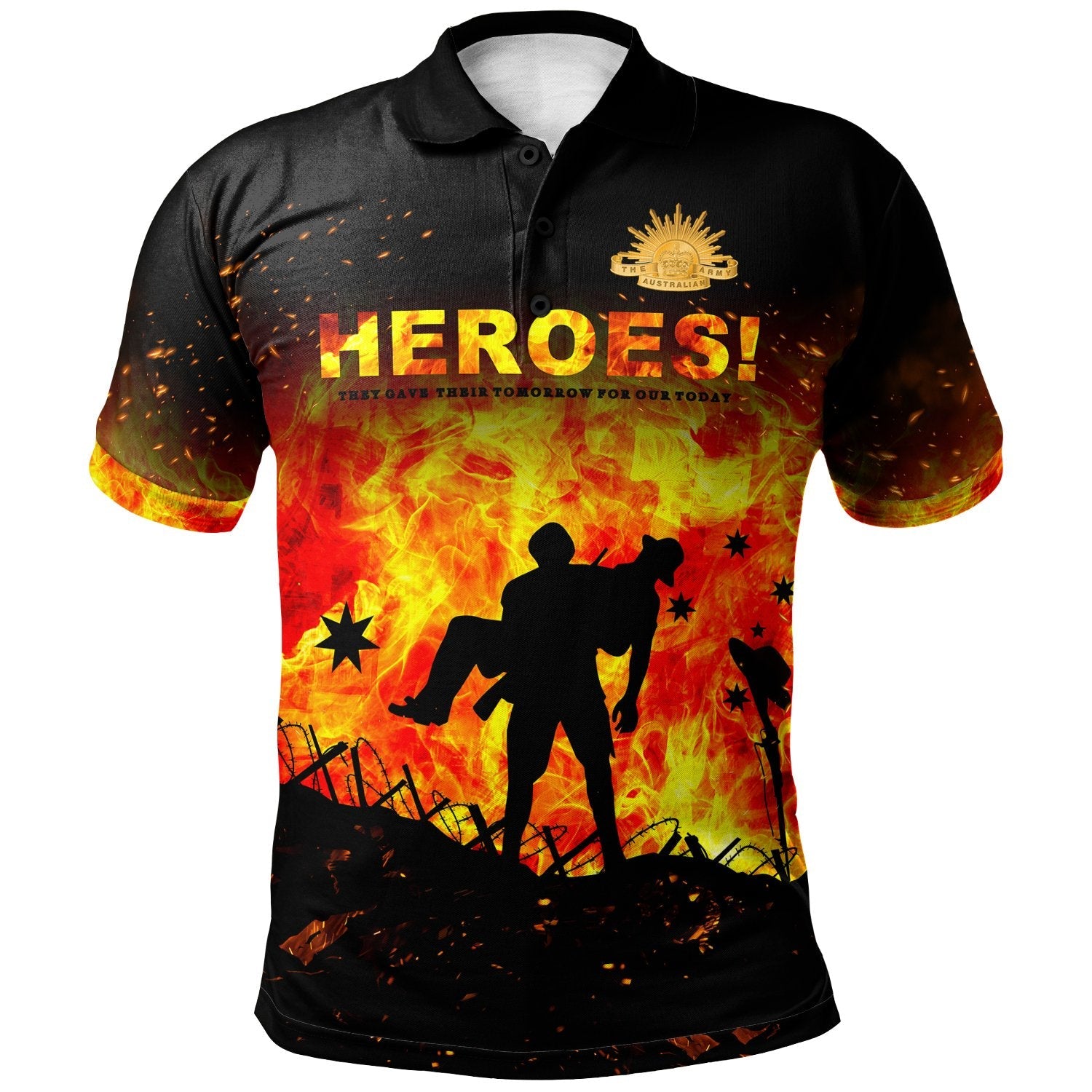 ANZAC Day Polo Shirt - ANZAC Heroes - Vibe Hoodie Shop