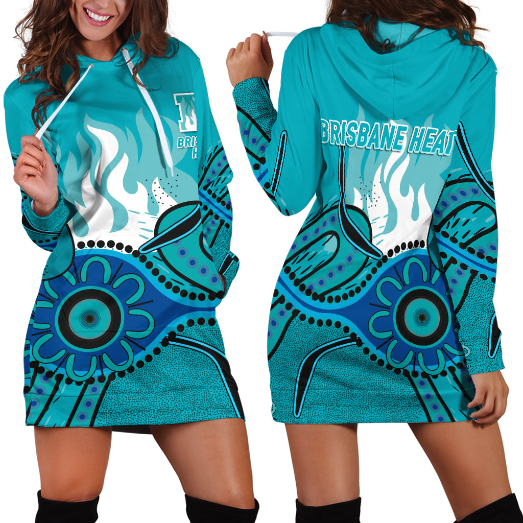 Brisbane Heat Aboriginal Cricket 2022 Hoodie Dress - - Vibe Hoodie Shop