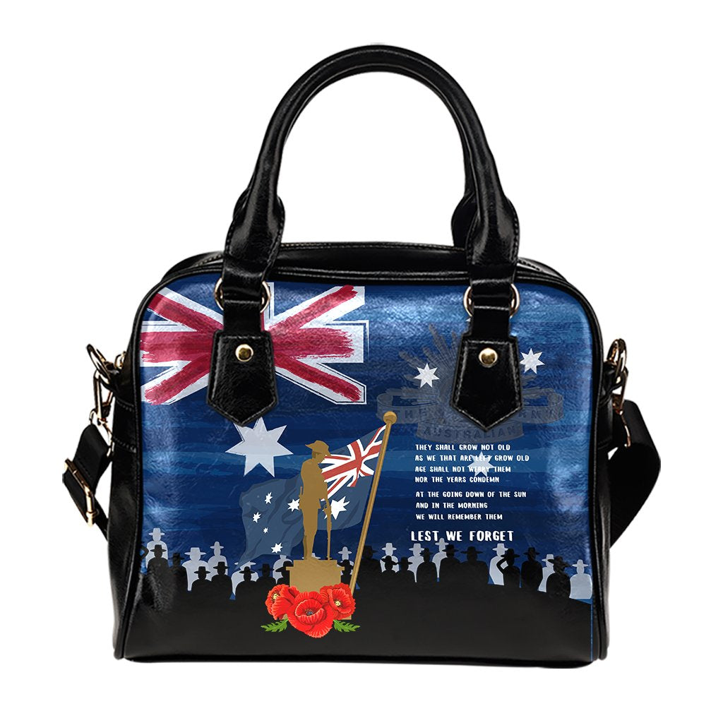 ANZAC Shoulder Handbag - Always Remember Australian ANZAC Day - Vibe Hoodie Shop