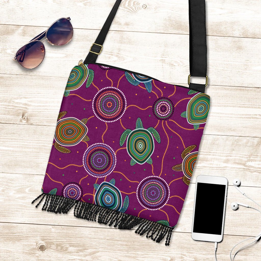 boho-handbag-aboriginal-turtle-purple-australia-dot-patterns