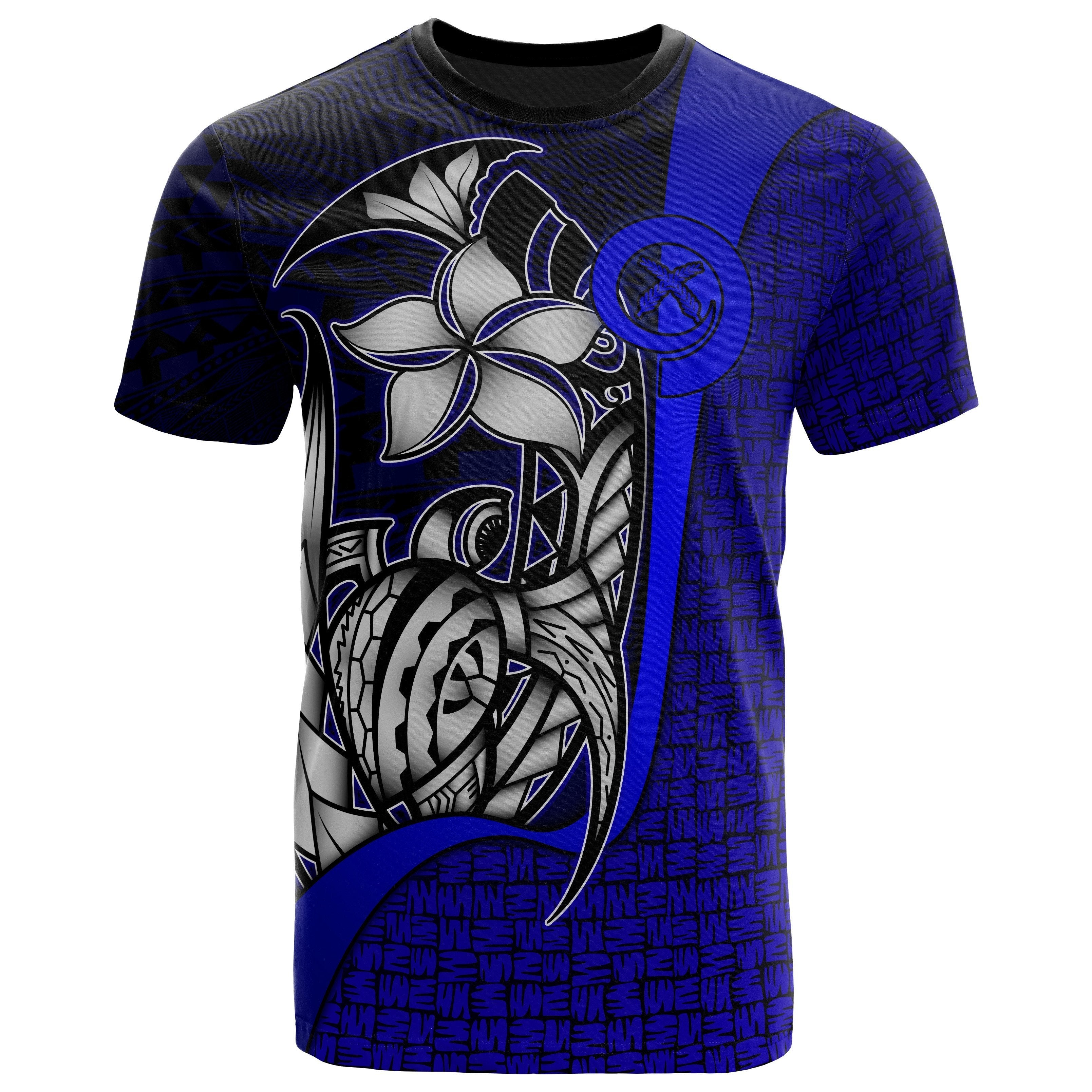 Vanuatu T shirt Blue - Turtle With Hook - Vibe Hoodie Shop