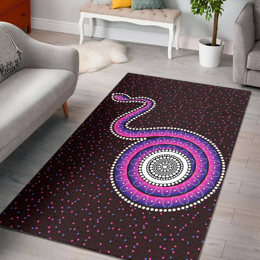 Aboriginal Area Rug - Pink Snake Aboriginal Style - Vibe Hoodie Shop