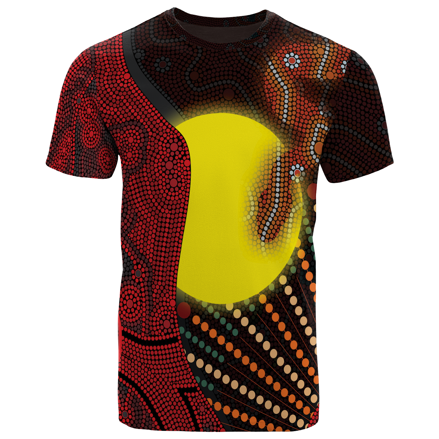 Aboriginal T shirts - Indigenous Snake Sun Dot Painting - Vibe Hoodie Shop