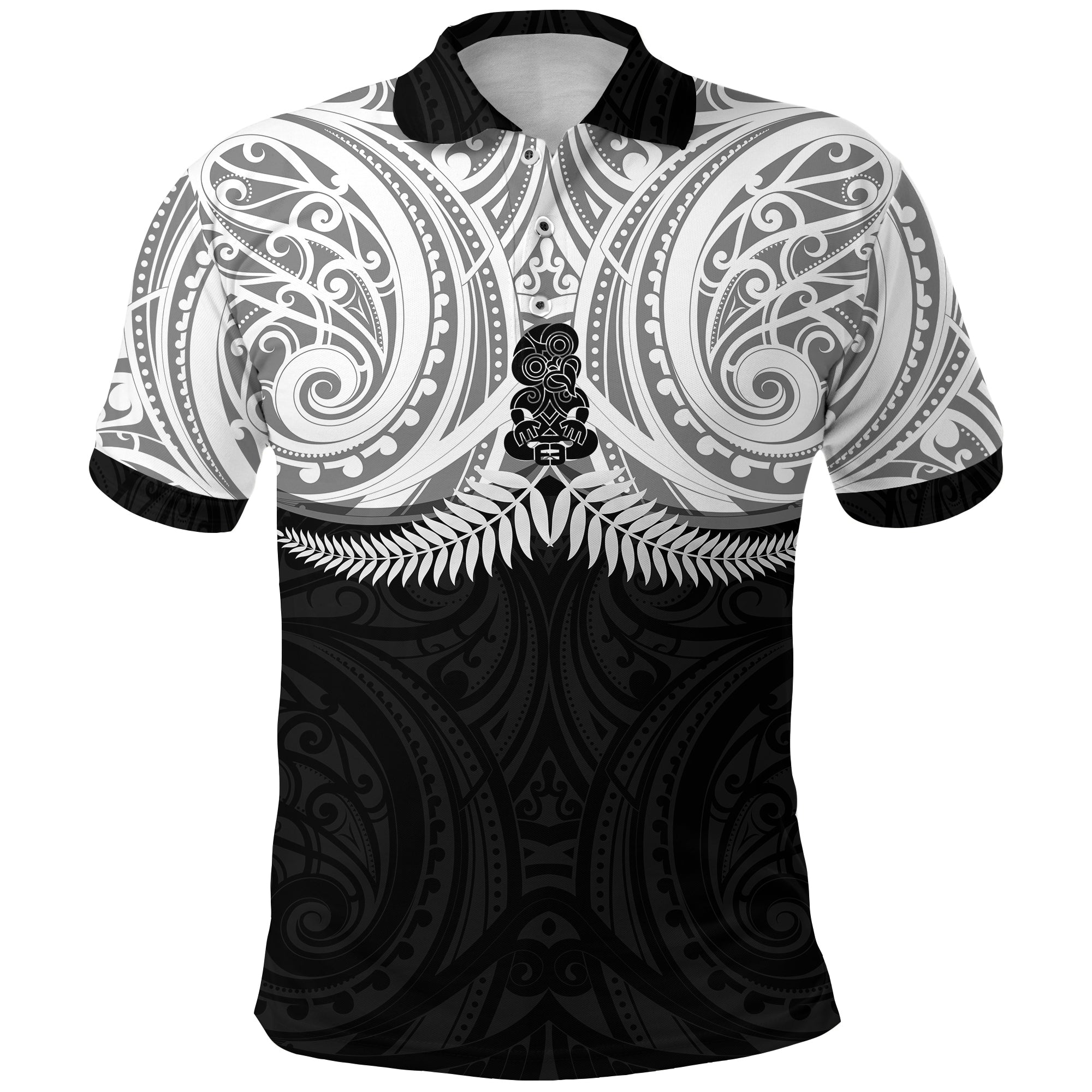 New Zealand Polo Shirt - Maori Silver Fern - LT20 - Vibe Hoodie Shop