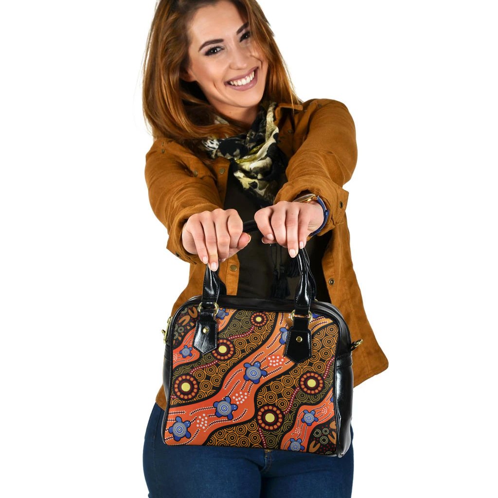 Shoulder Handbag - Aboriginal Dot Unique Style Turtle - Vibe Hoodie Shop
