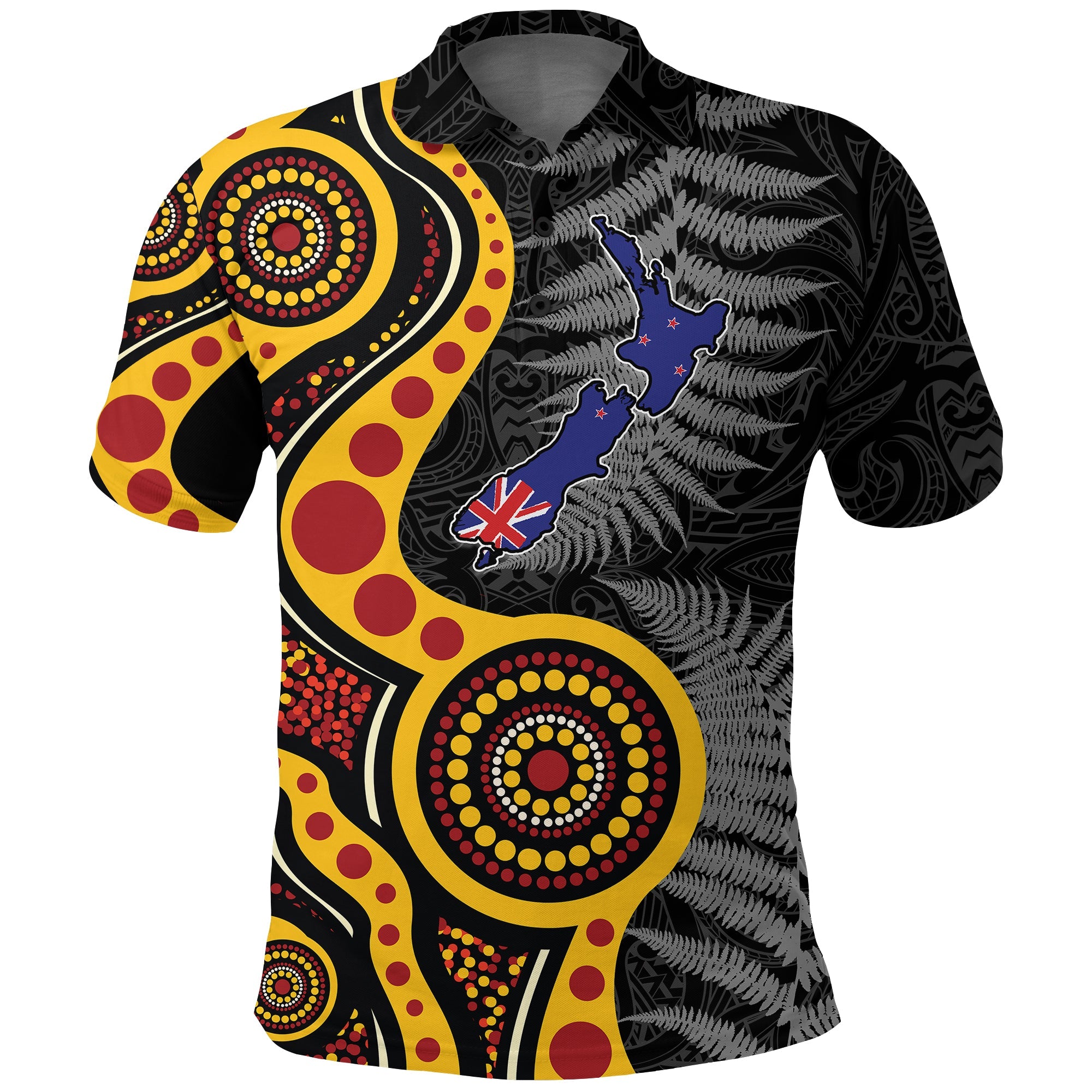 New Zealand Maori Combine Australia Aboriginal Polo Shirt - - Vibe Hoodie Shop