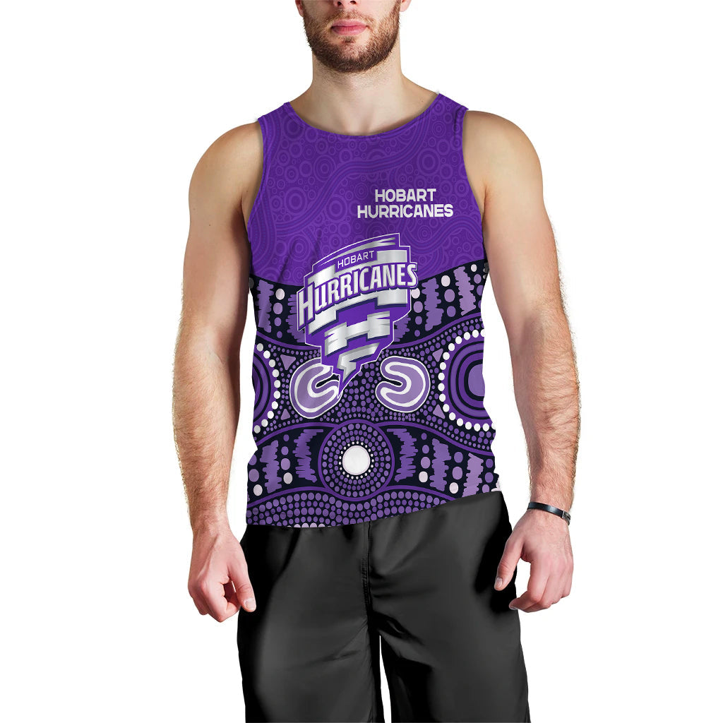 Hobart Hurricanes Men Tank Top - Aboriginal Style Of Dot - - Vibe Hoodie Shop