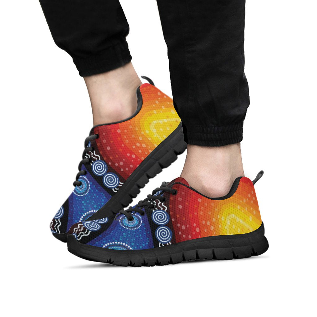 Sneakers - Aboriginal Color Dot Painting - Vibe Hoodie Shop