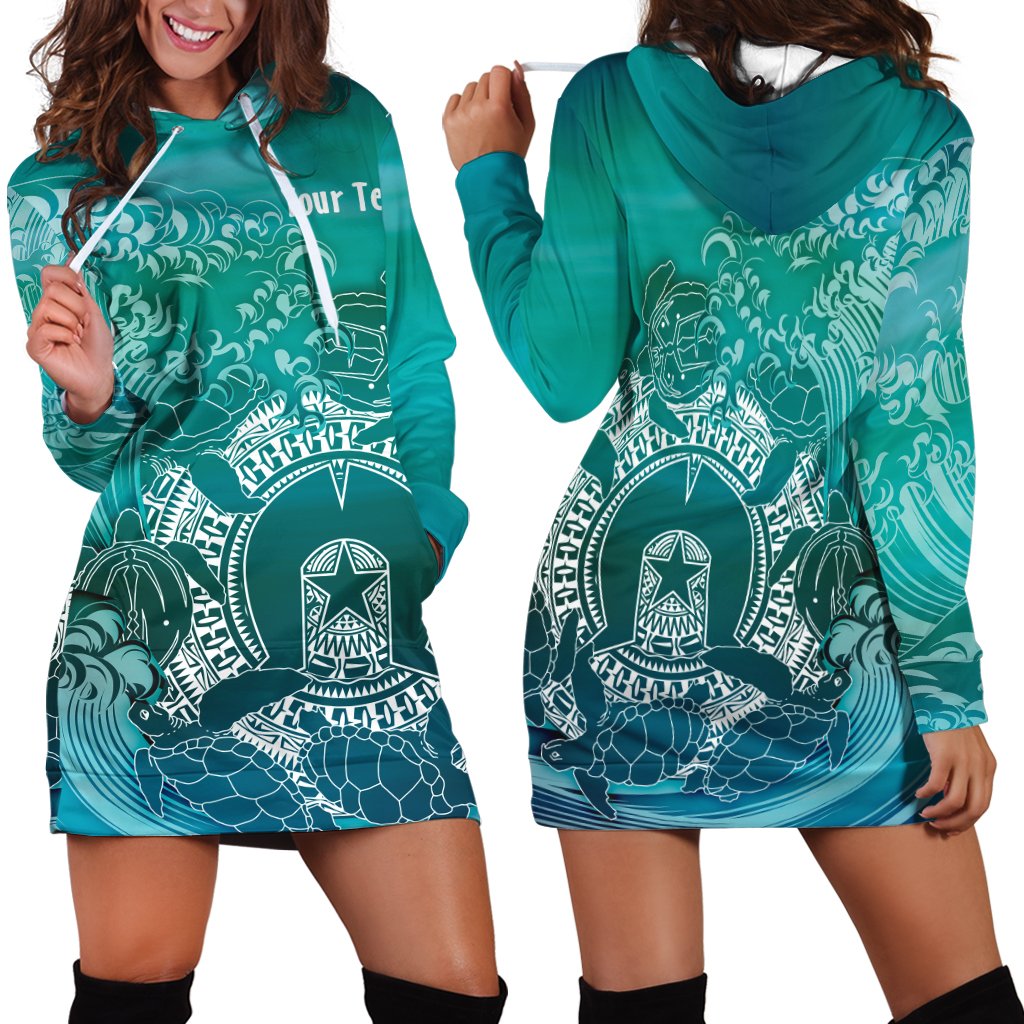 Custom Aboriginal Hoodie Dress, Torres Strait Islands in Wave - Vibe Hoodie Shop