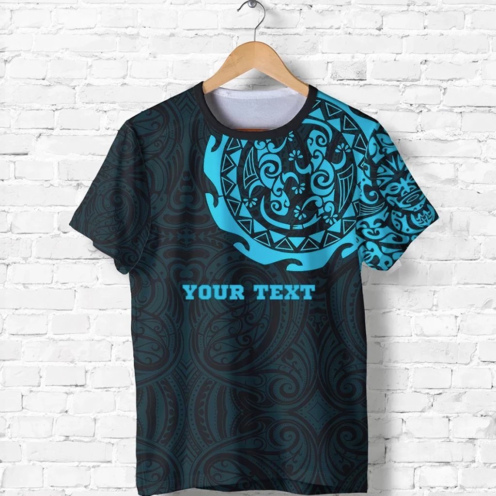 New Zealand Customized Shirt, Maori Tangaroa Tattoo Personalize Blue T shirt - Vibe Hoodie Shop