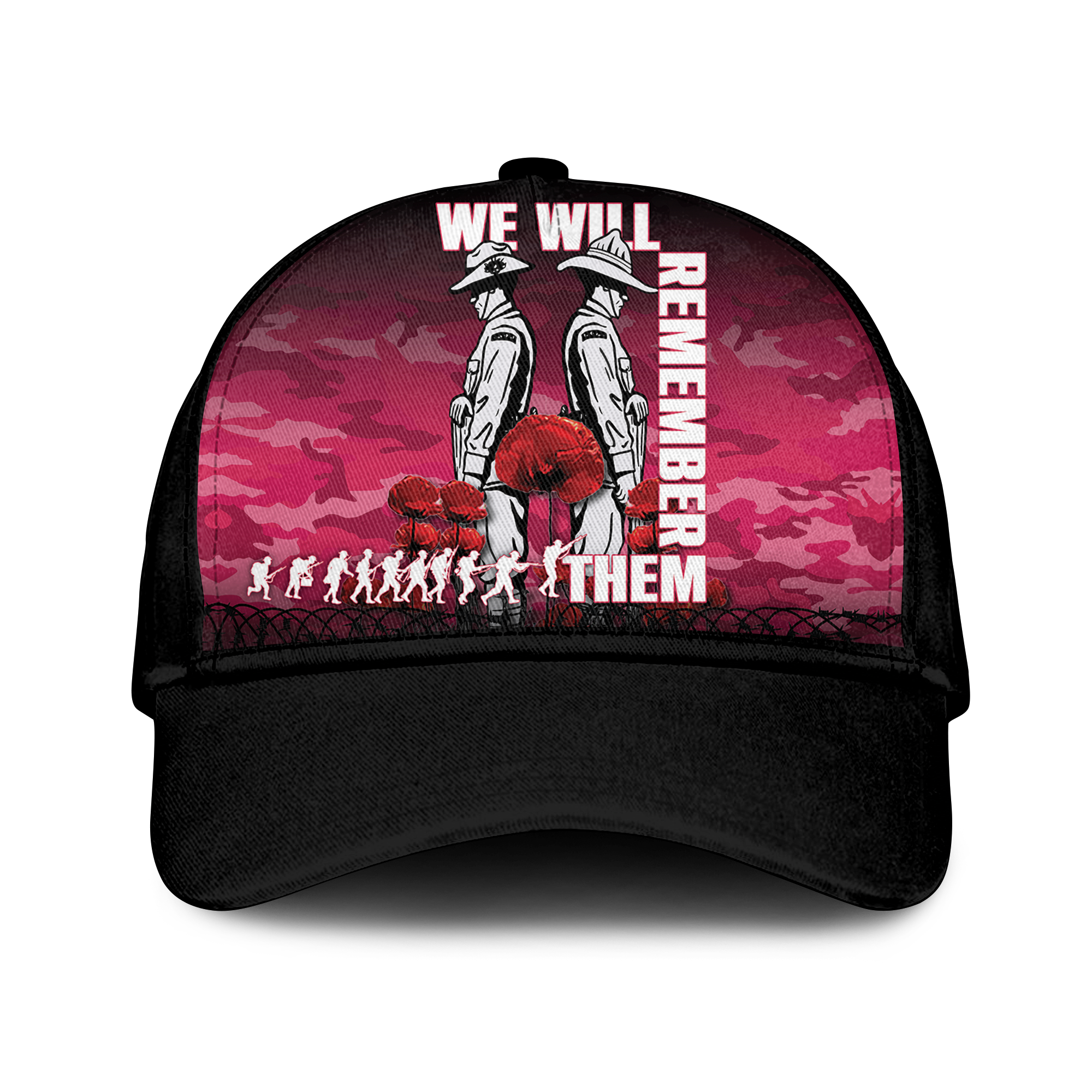 Australia ANZAC 2022 Caps Camouflage With Poppy Pink - - Vibe Hoodie Shop