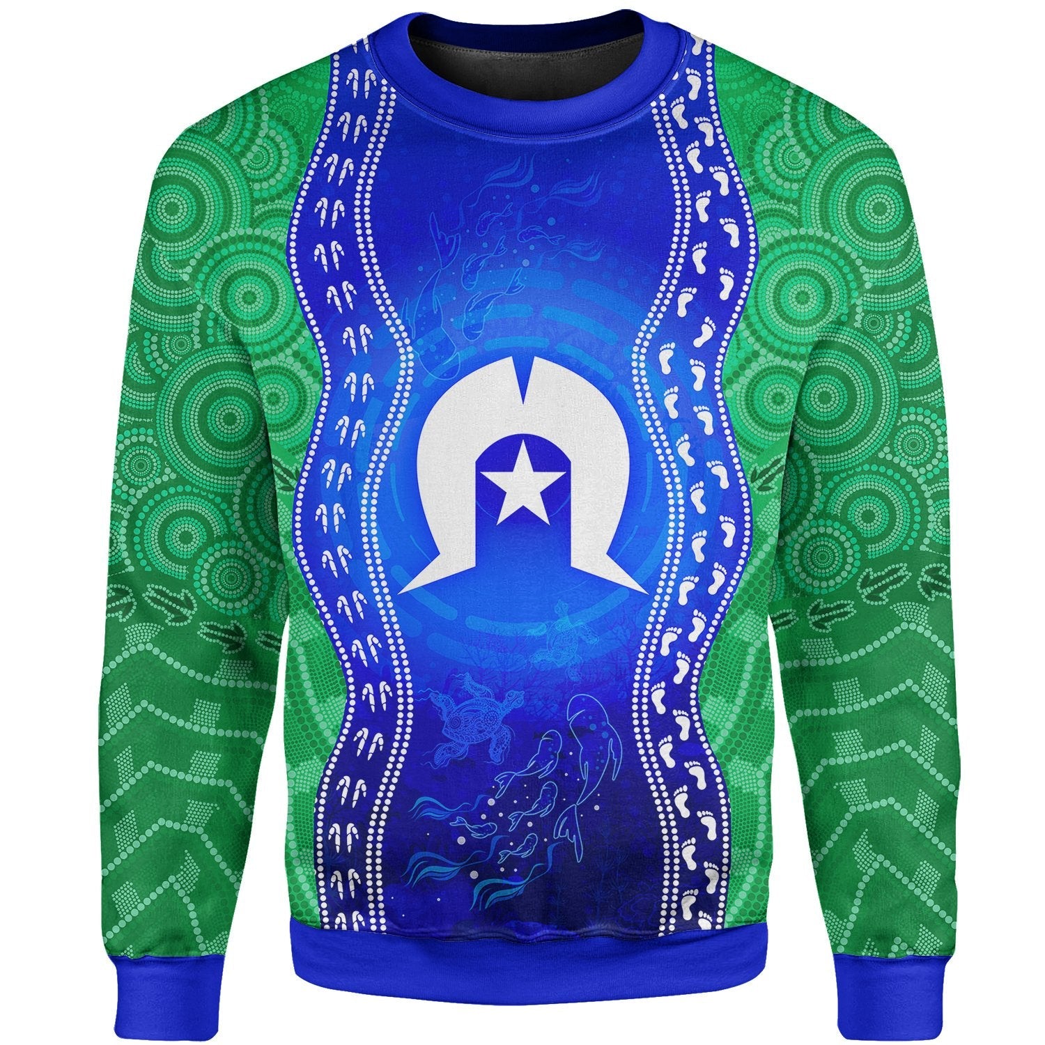 Torres Strait Islanders Sweatshirt - Torres Symbol With Aboriginal Patterns - Vibe Hoodie Shop