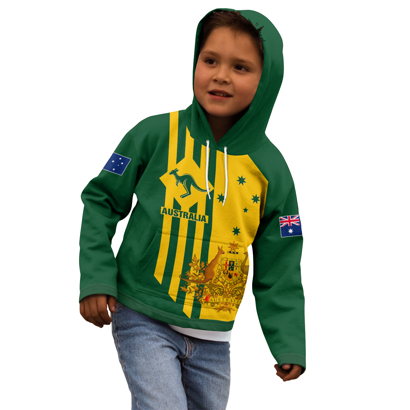 Hoodie Kid - Australia Kangaroo Sign National Color - Vibe Hoodie Shop