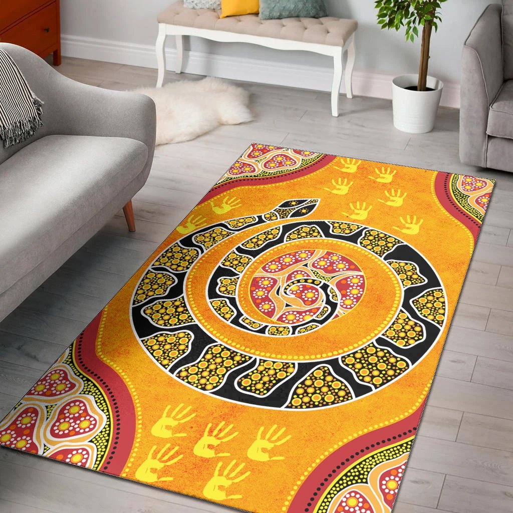 Vibe Hoodie Area Rug - Aboriginal Unique Style Snake Orange Color 2021 - RLT20 - Vibe Hoodie Shop