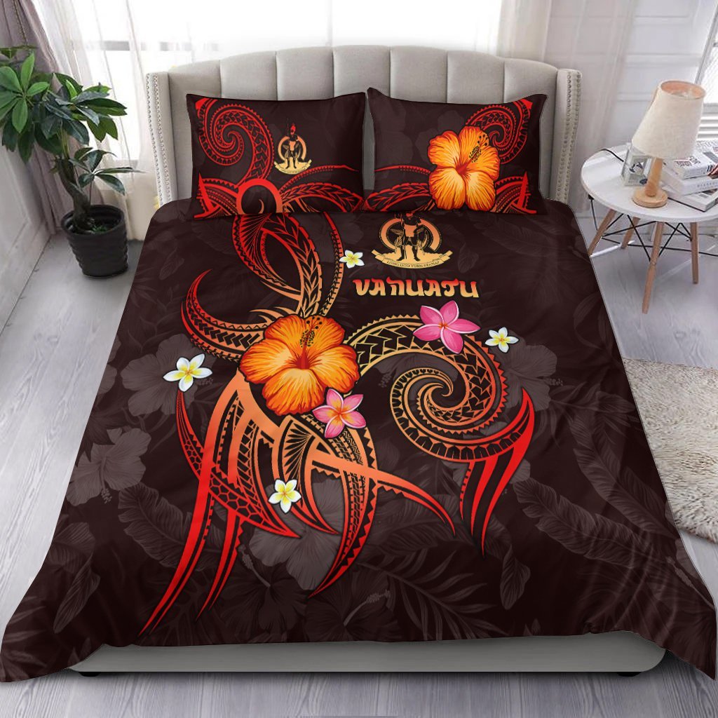 Vanuatu Polynesian Bedding Set - Legend of Vanuatu (Red) - Vibe Hoodie Shop