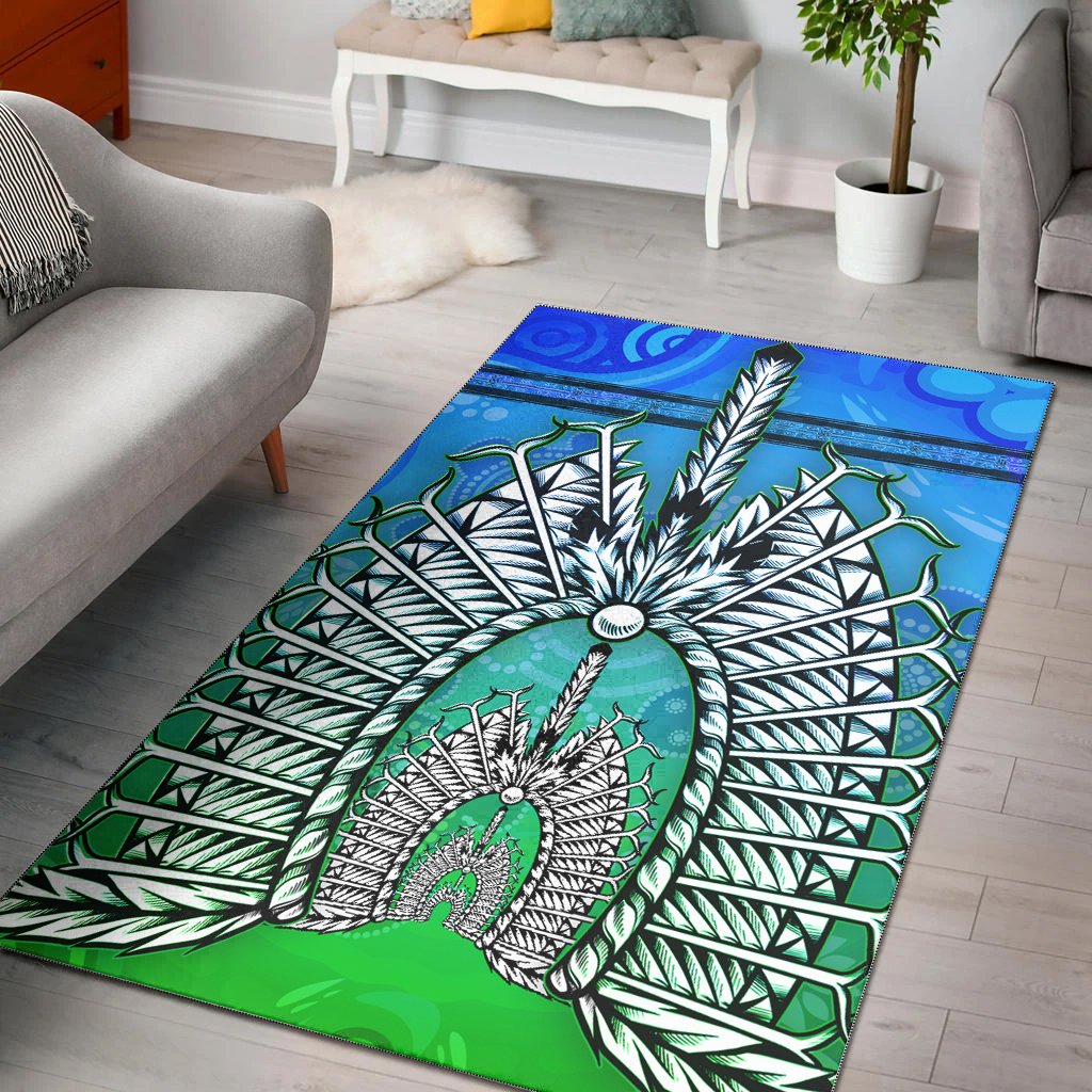 Area Rug - Turtle Background With Dhari Mask - Vibe Hoodie Shop