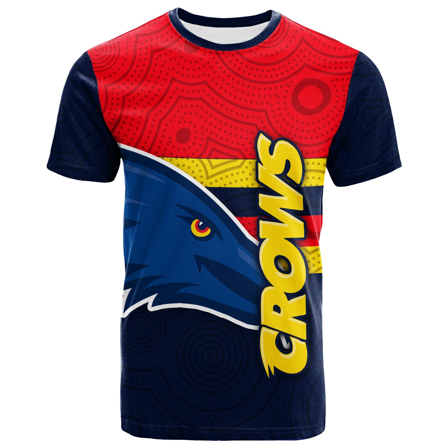 (Custom Personalised) Adelaide Crows T shirt - Aboriginal Dot Painting - - Vibe Hoodie Shop