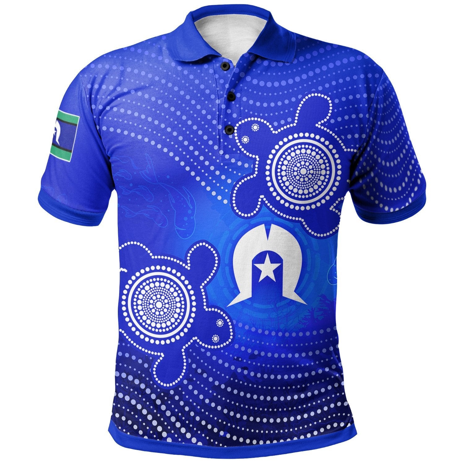 Torres Strait Islanders Polo Shirt - Torres Symbol With Indigenous Turtle - Vibe Hoodie Shop