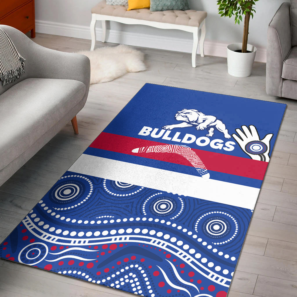 Western Bulldogs Area Rug - Aboriginal Dot Painting - - Vibe Hoodie Shop