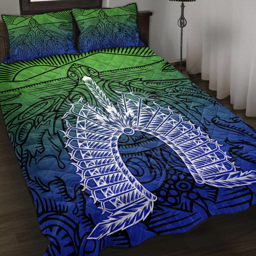 Torres Strait Islanders Quilt Bed Set - Turtle and Dhari Mask - Vibe Hoodie Shop