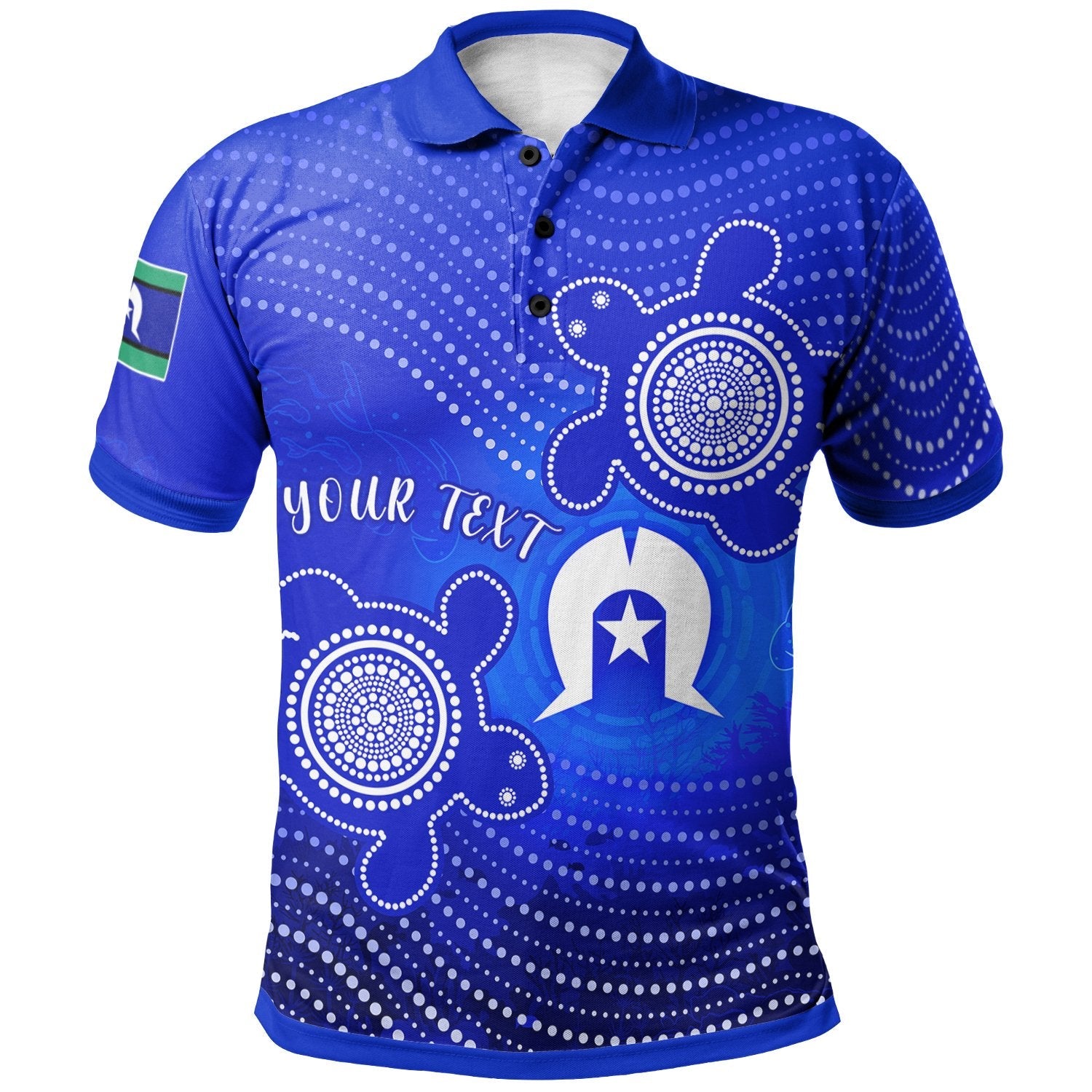 Custom Torres Strait Islanders Polo Shirt - Torres Symbol With Indigenous Turtle - Vibe Hoodie Shop