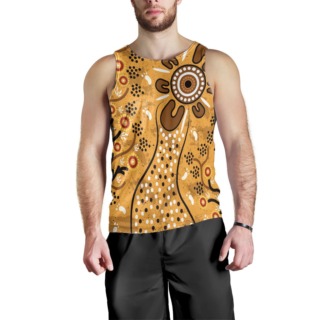 Men's Tank Top - Aboriginal Art In Spring Style - Vibe Hoodie Shop