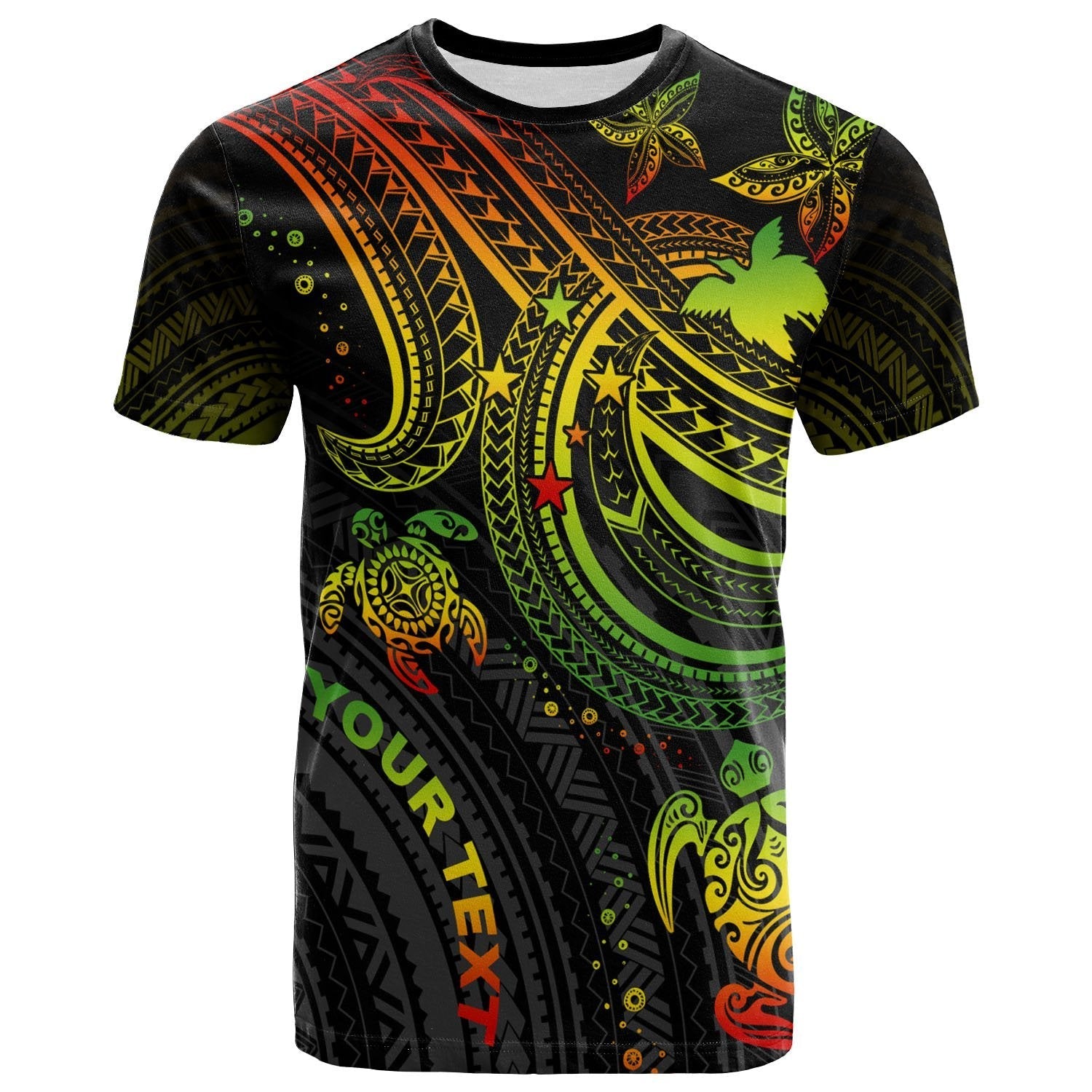 Papua New Guinea Custom Personalised T shirt - Reggae Turtle - Vibe Hoodie Shop