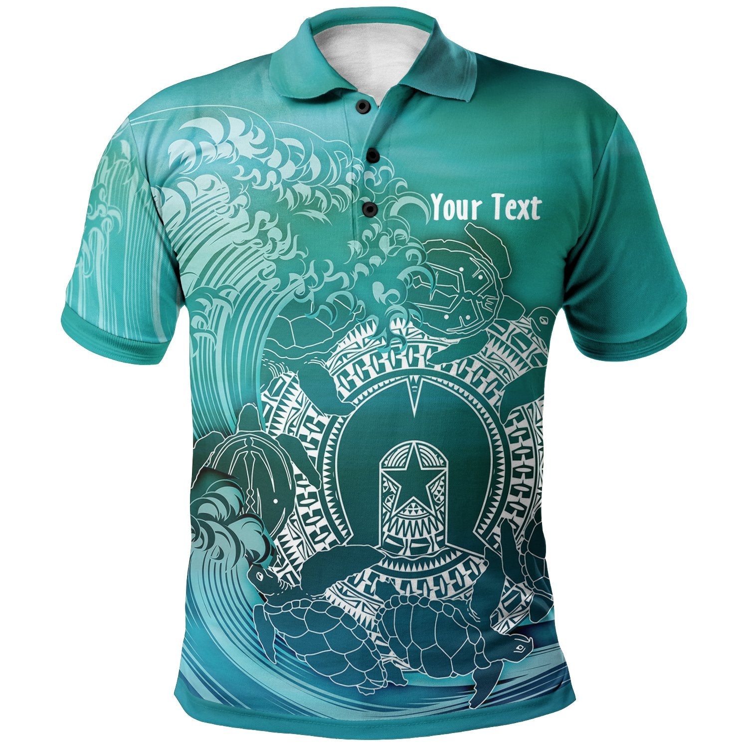 Custom Aboriginal Polo Shirt, Torres Strait Islands in Wave - Vibe Hoodie Shop