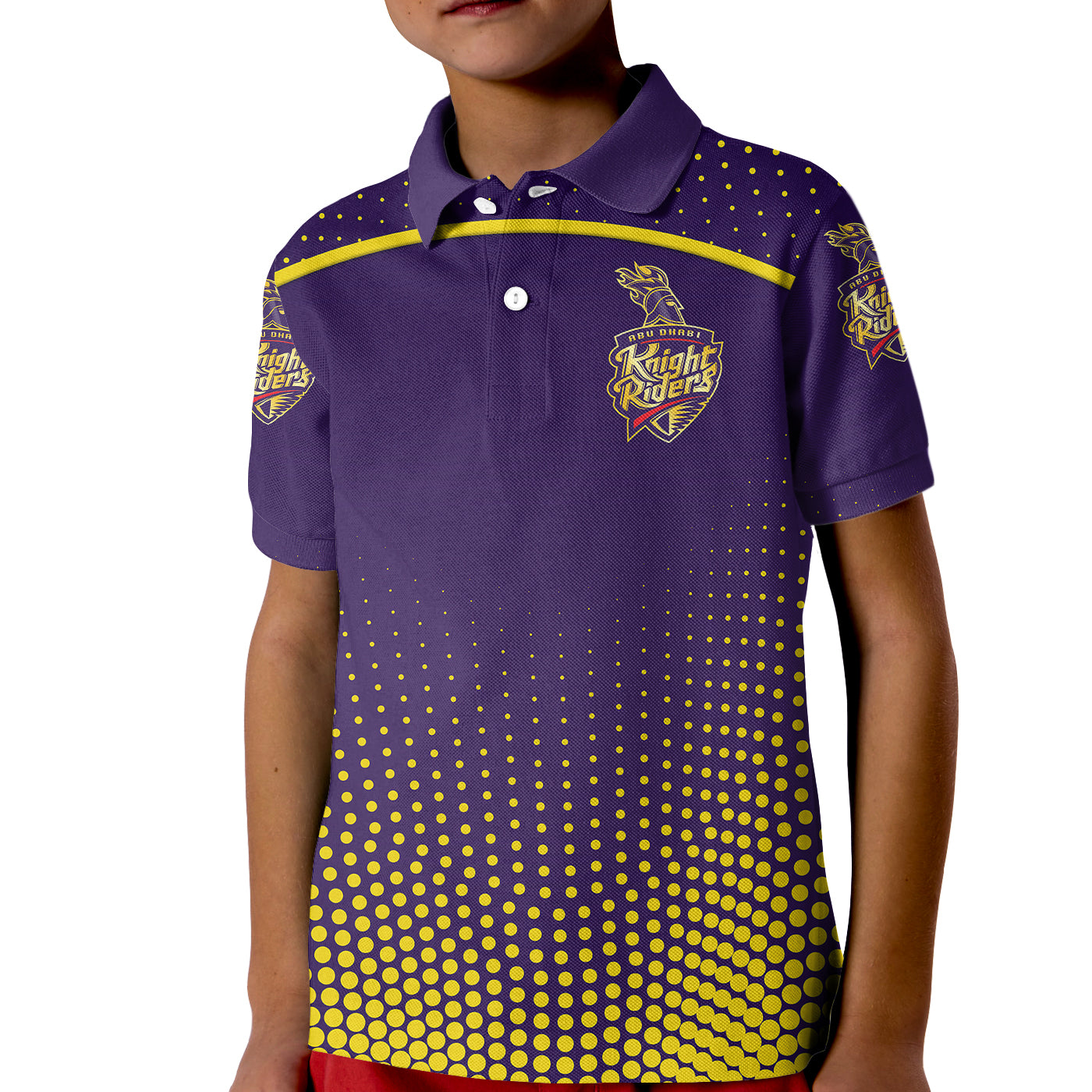 (Custom Personalised) Abu Dhabi Knight Riders ILT20 ADKR Cricket Original Style Kid Polo Shirt - Vibe Hoodie Shop