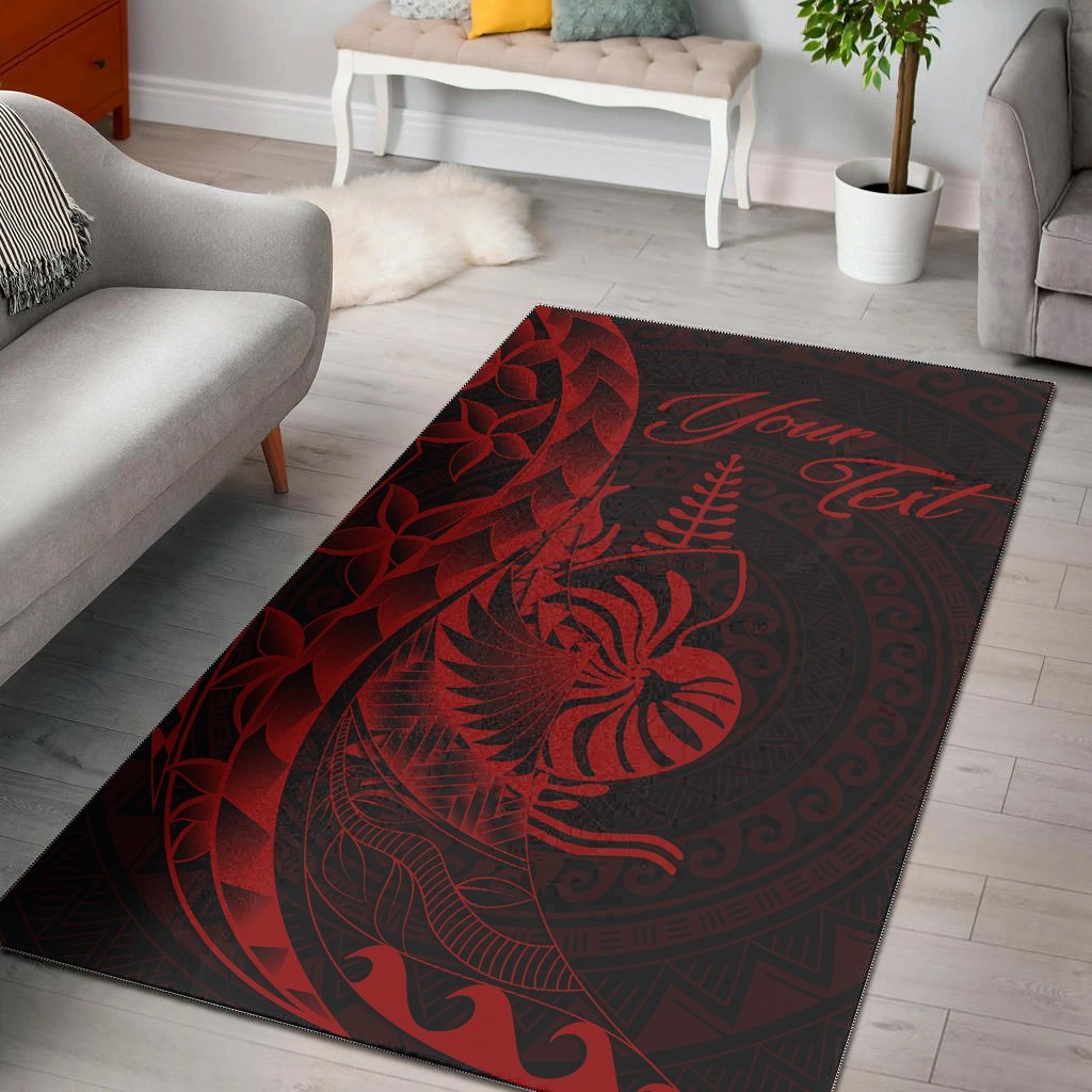 New Caledonia Area Rug - Custom Personalised Polynesian Pattern Style Red Color - Vibe Hoodie Shop