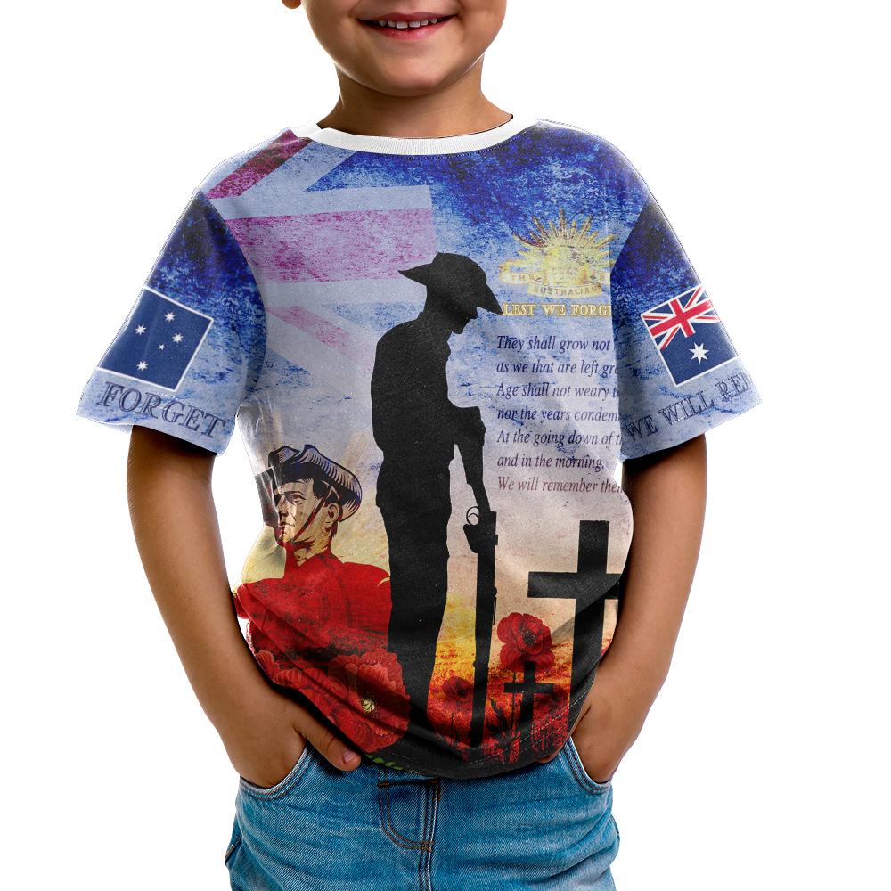 ANZAC Kid T shirts - ANZAC 2020 Lest We Forget The Australian Army - Vibe Hoodie Shop