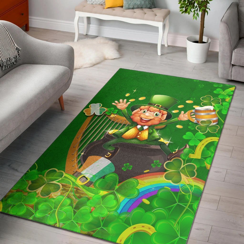 Ireland Celtic Area Rug - Happy Leprechaun - Vibe Hoodie Shop