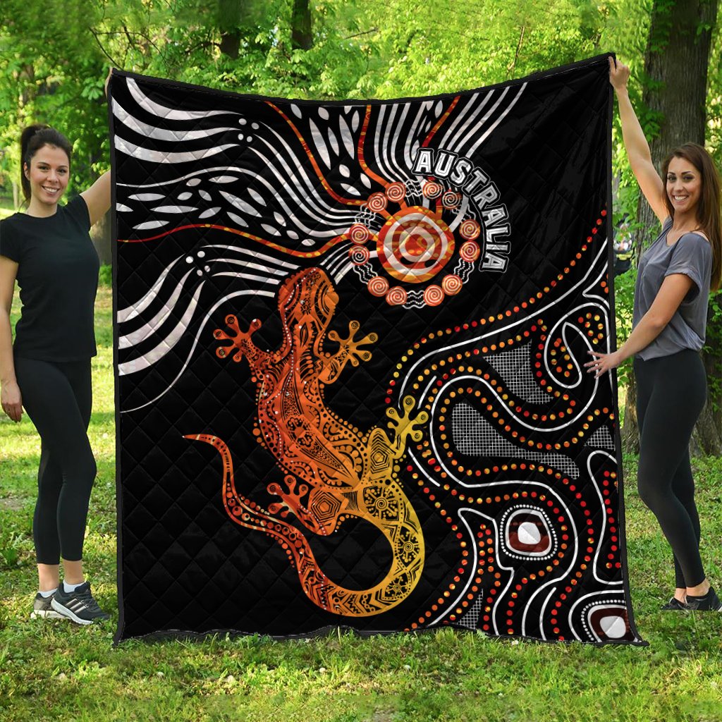 Aboriginal Premium Quilt - Lizard Sunshine - Vibe Hoodie Shop