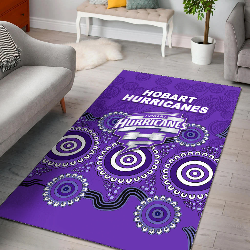 Hobart Hurricanes Aboriginal Cricket 2022 Area Rug - - Vibe Hoodie Shop