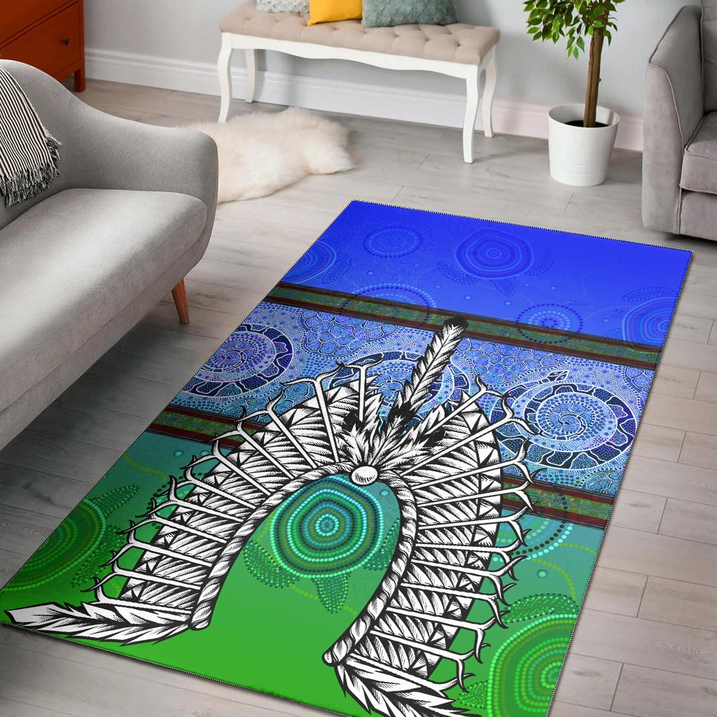 Area Rug - Turtle With Dhari Mask Snake Patterns - - Vibe Hoodie Shop