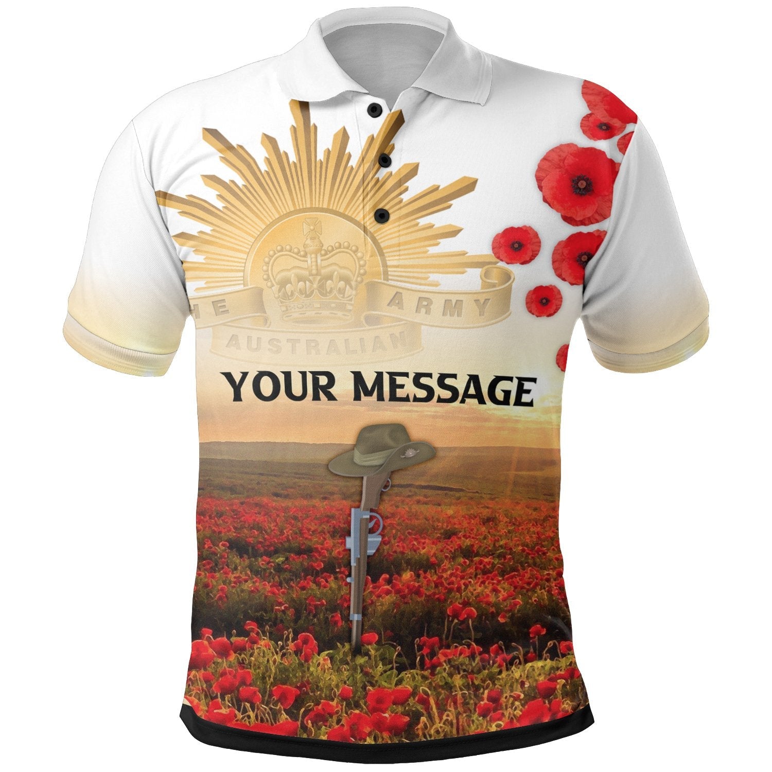 Custom ANZAC Day 2021 Polo Shirt - We Will Remember Them - Vibe Hoodie Shop