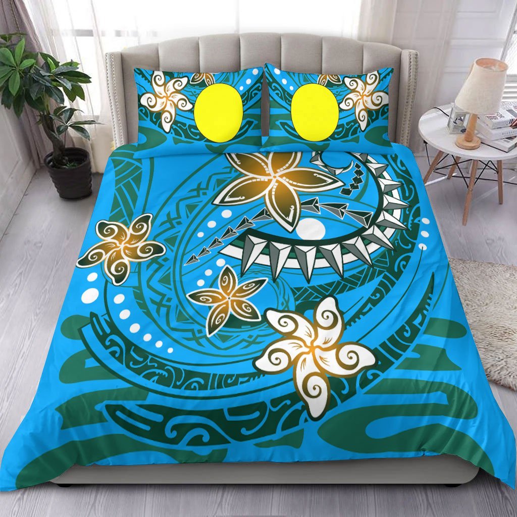 Palau Polynesian Bedding Set - Spring Style Blue Color - Vibe Hoodie Shop