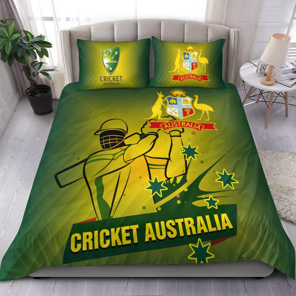 Cricket Bedding Set - Australian Cricket National Color - Vibe Hoodie Shop