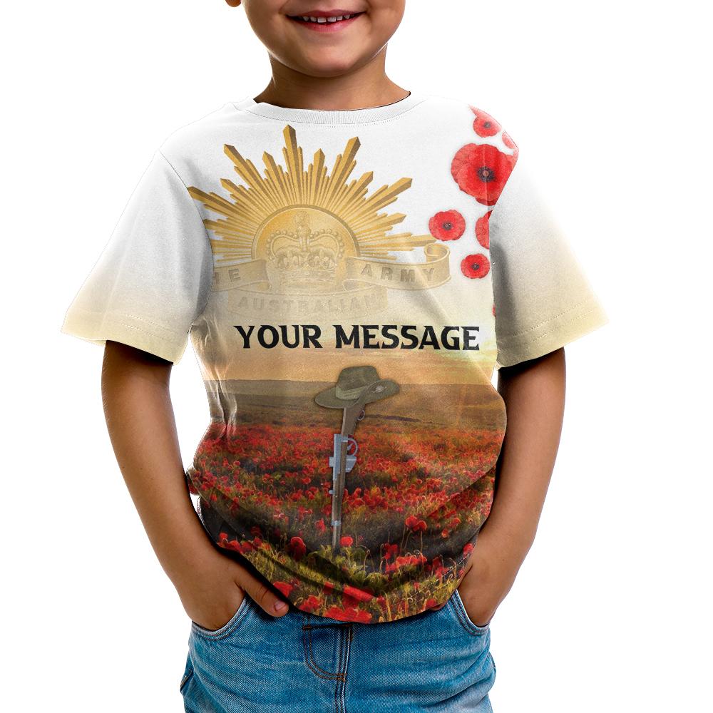 Custom ANZAC Day 2021 T shirt Kid - We Will Remember Them - Vibe Hoodie Shop